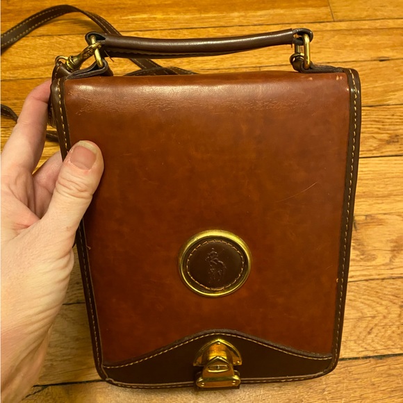Vintage 1980’s RALPH LAUREN brown leather crossbody wallet - Picture 7 of 14